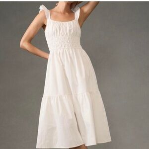 Anthropologie Moon River White Midi Dress